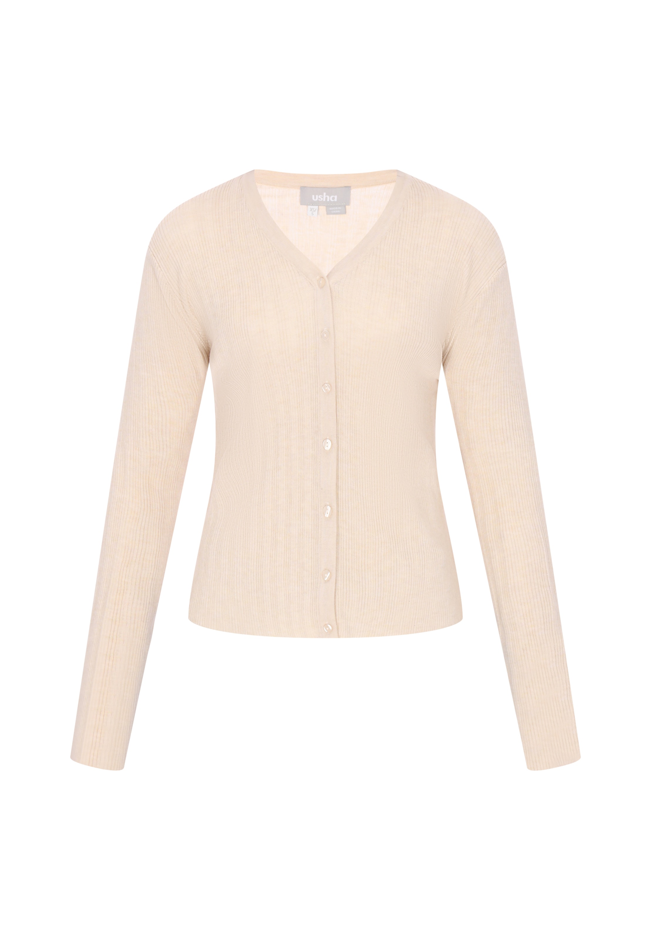 Usha Knit Cardigan 'Casual' in Beige: front