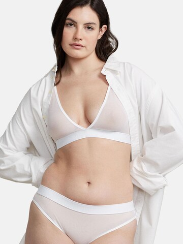Triangle Soutien-gorge ' UNLINED PLUNGE BRA ' Polo Ralph Lauren en blanc : devant