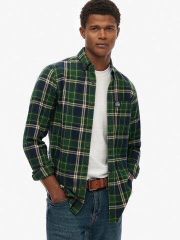 Superdry Comfort fit Srajca | zelena barva: sprednja stran