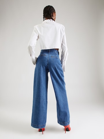 Warehouse Wide leg Jeans i blå