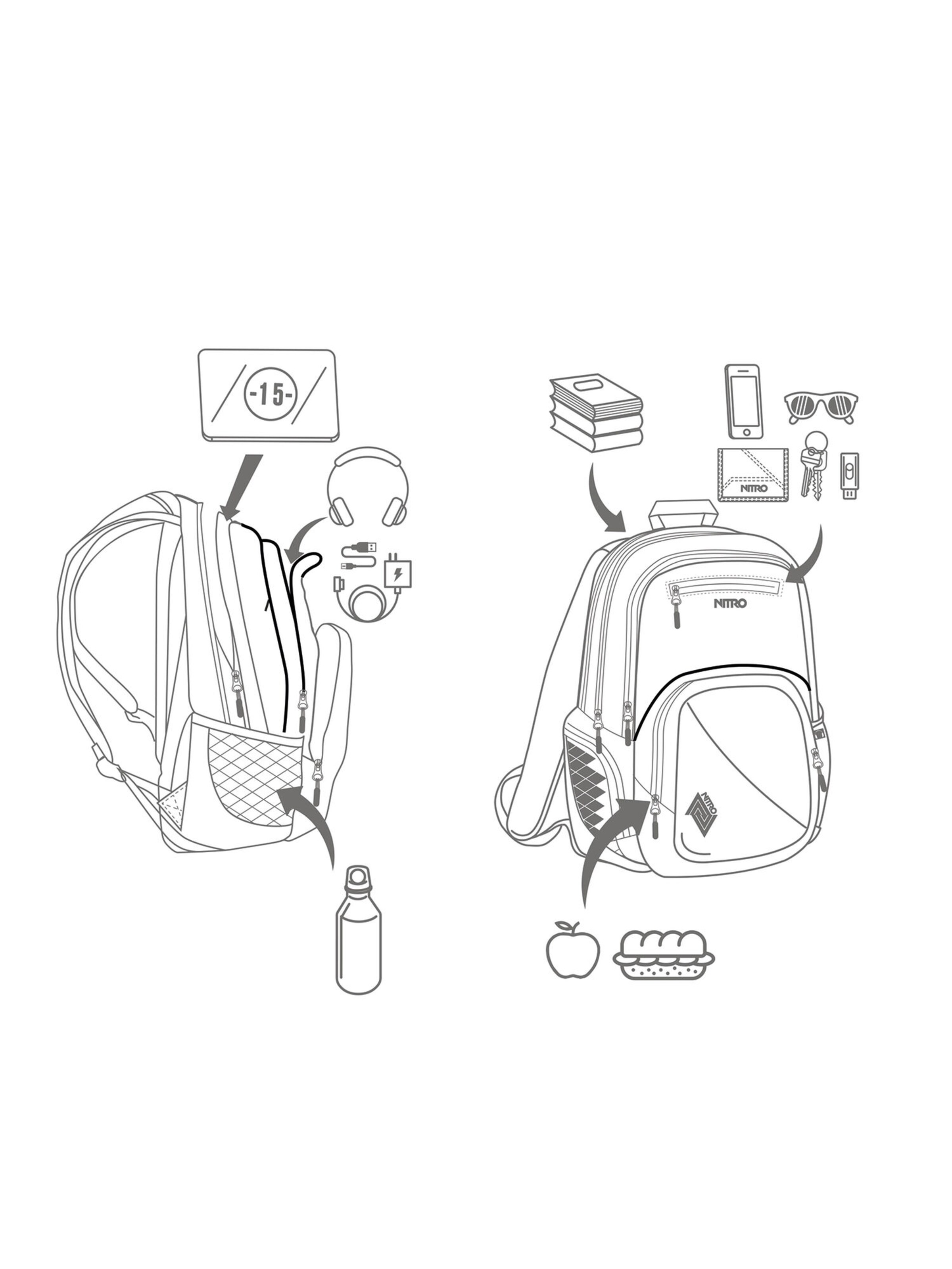 NitroBags Rugzak in Rood