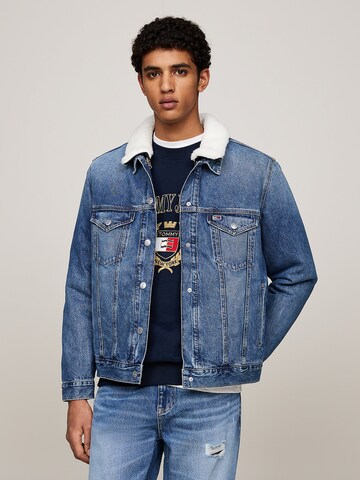 Tommy Jeans Between-season jacket 'Ryan Sherpa' in Blue: front