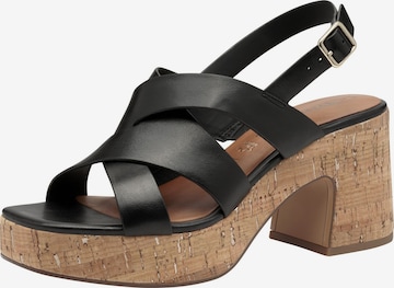 Sandales Tamaris en noir : devant