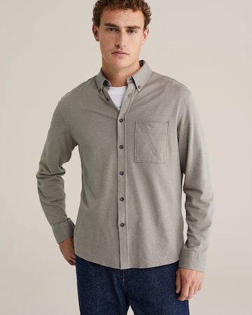 WE Fashion Tavaline suurus Triiksärk, värv hall