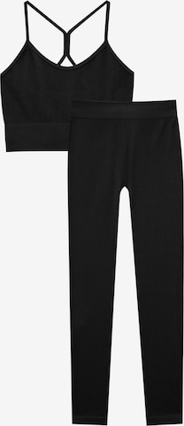 Pull&Bear Sweatsuit in Black: front