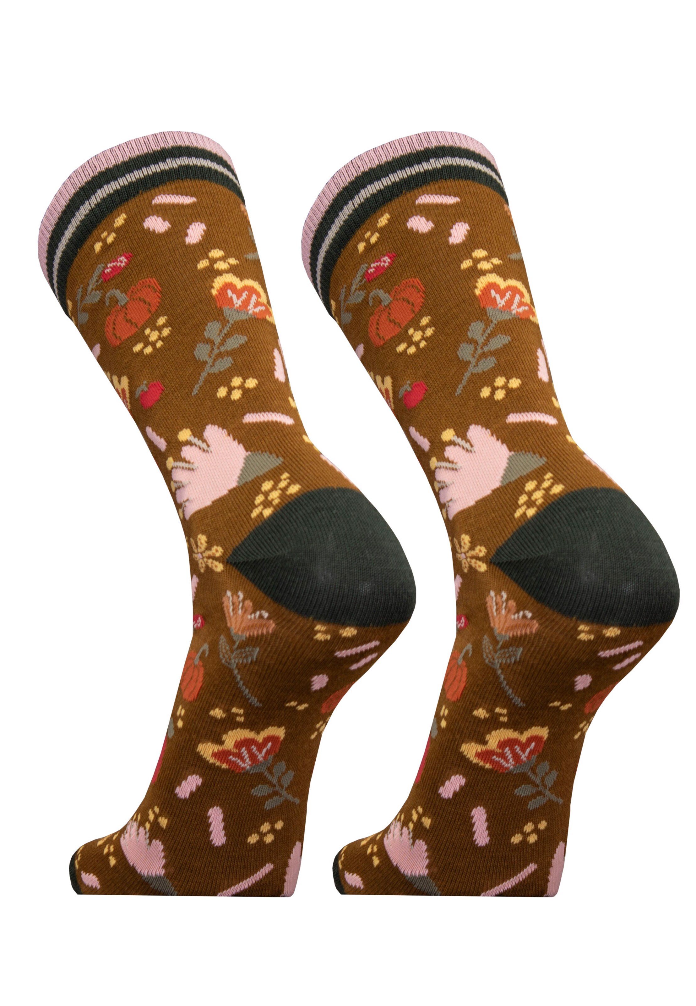 UphillSport Socks 'AUTUMN GARDEN' in Brown