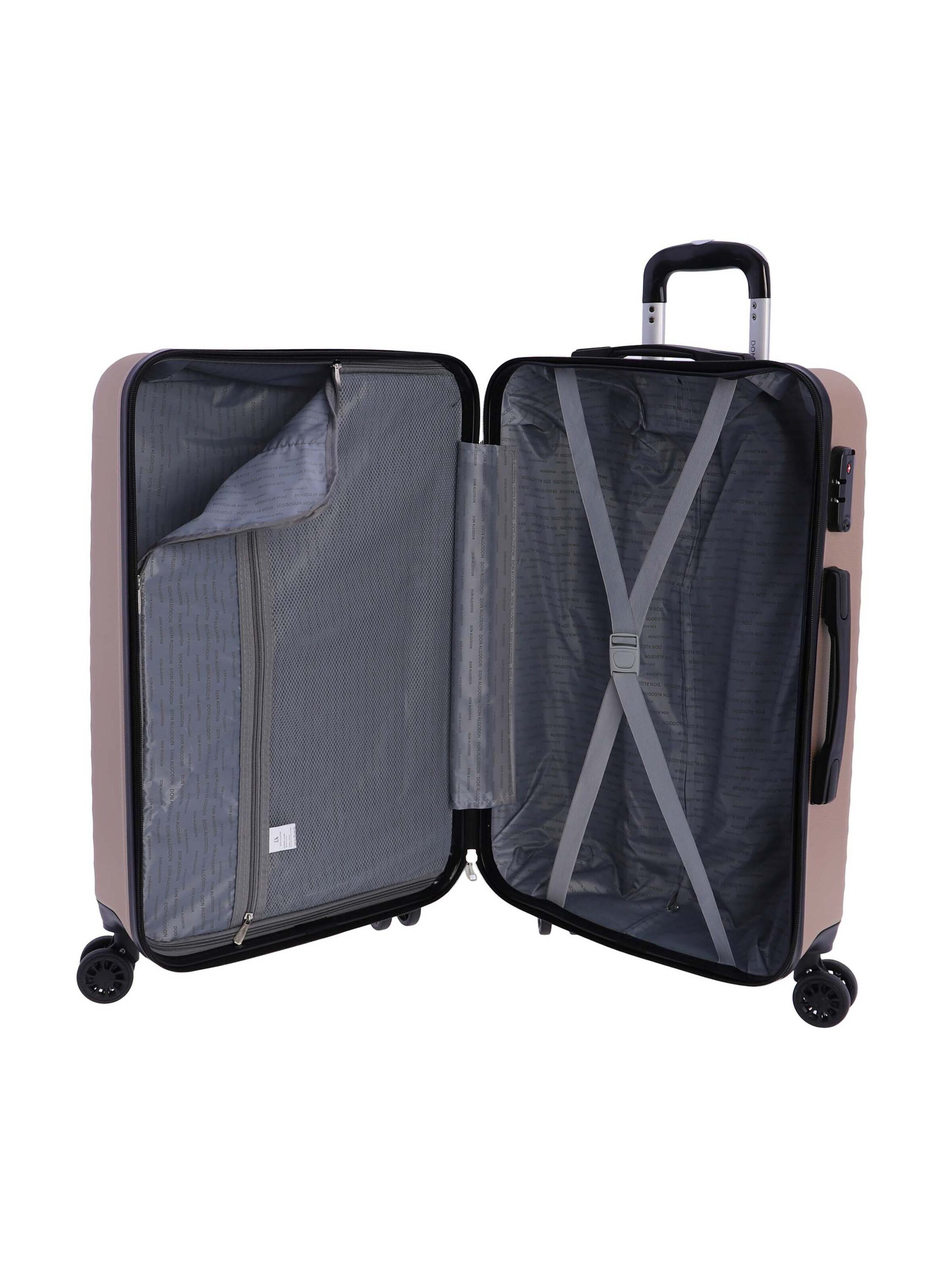 Don Algodon - Carrito 'DON ALGODON Maleta Mediana 23 kg | Maleta de Viaje Rígida con 4 Ruedas Dobles 360º, Candado TSA y Asa Telescópica | Equipaje Resistente al Agua para Viajes en Avión' en oro