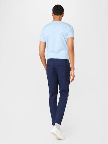 !Solid Regular Trousers in Blue
