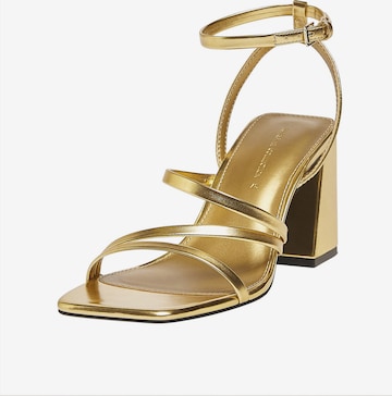 Pull&Bear Strap sandal in Gold: front
