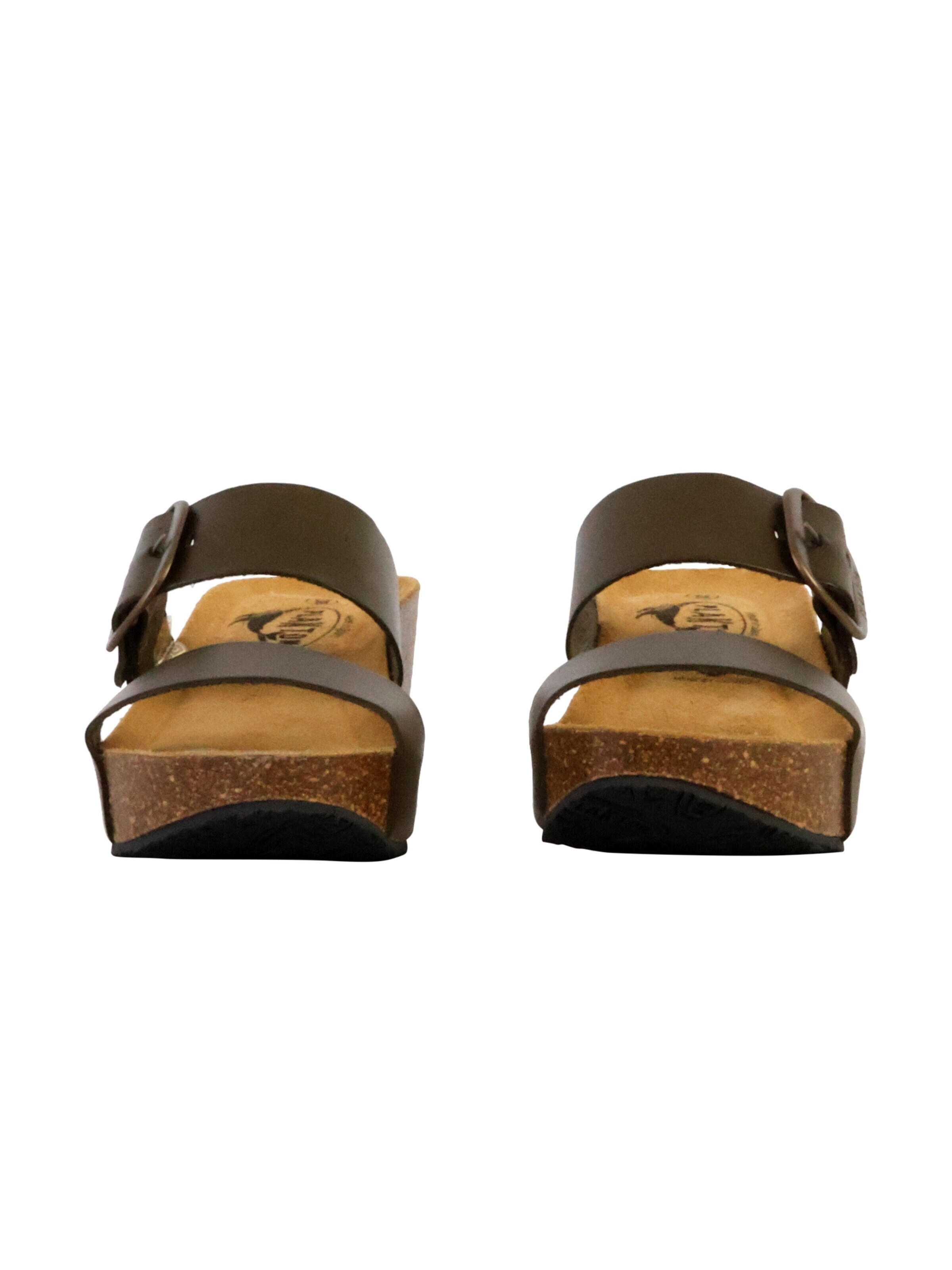 Mule 'So Rock Keilabsatz-Pantoletten aus Leder' Plakton en vert