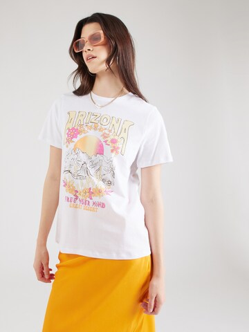 PIECES T-shirt 'ALICE' i vit: framsida