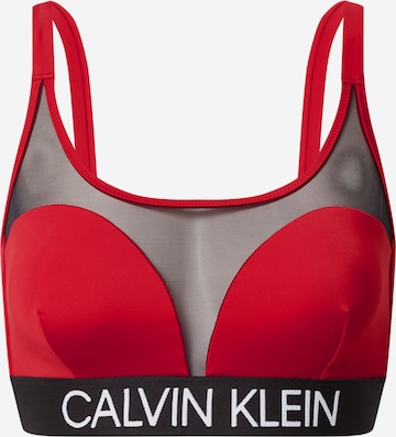 Calvin Klein Swimwear Bralette Bikini Top in Red: front