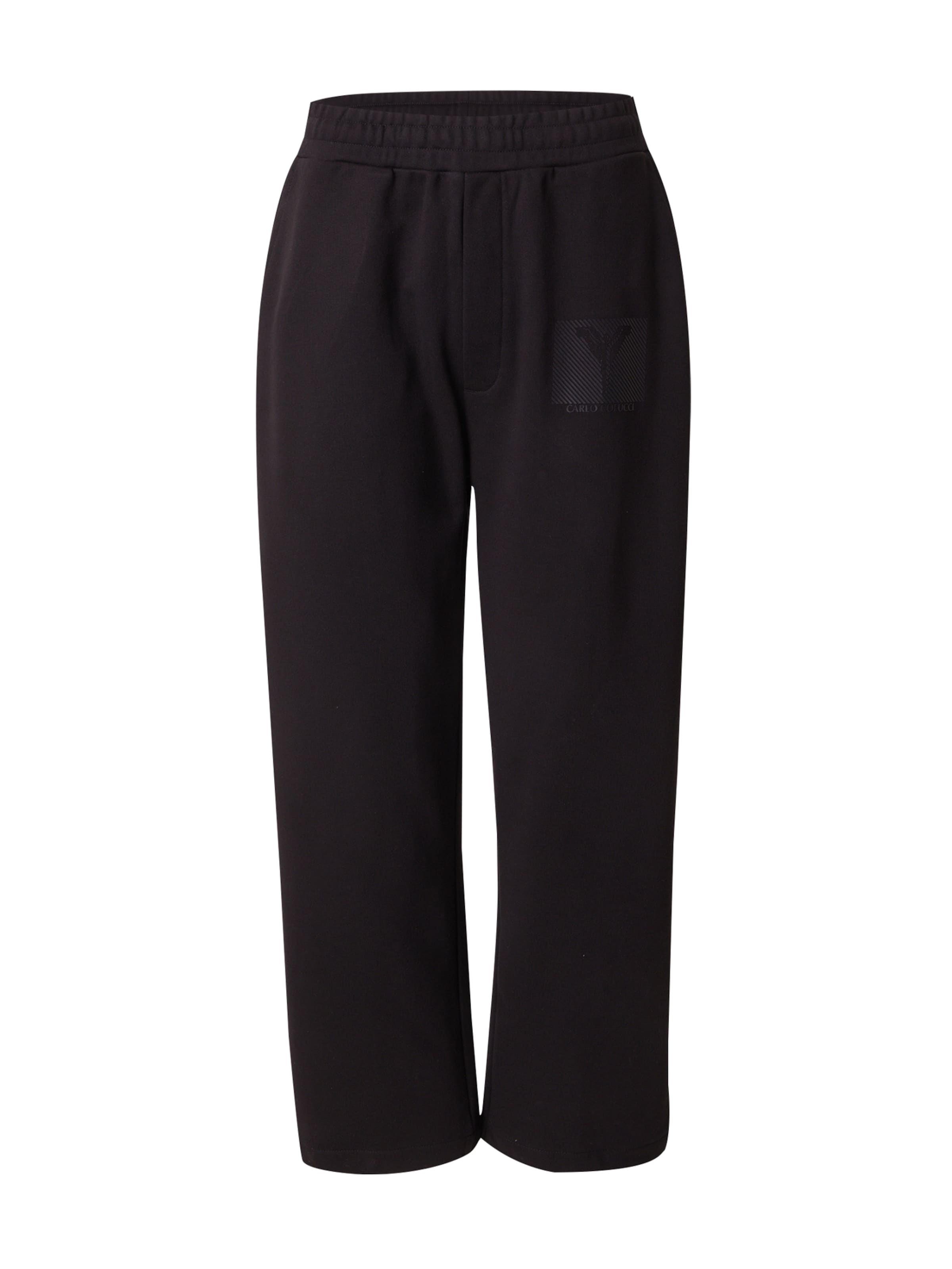 Carlo Colucci Regular Broek in Zwart: voorkant