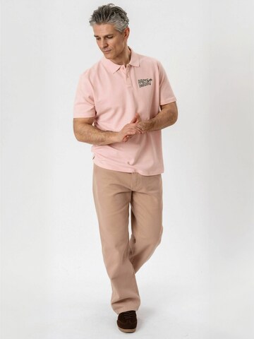 TEESHOPPEN Regular fit Button Up Shirt ' Polo ' in Pink
