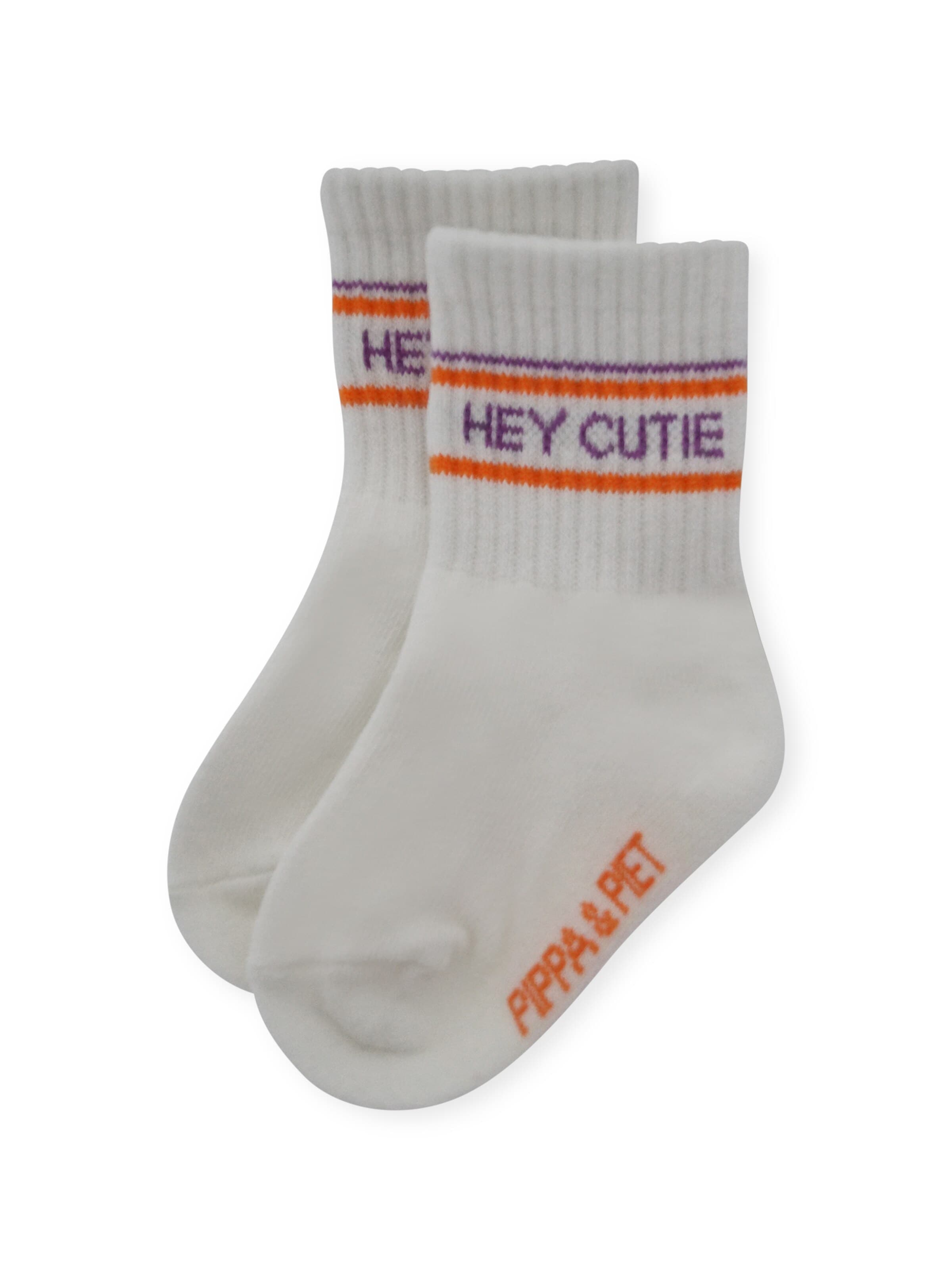 Pippa & Piet Socks 'Hey Cutie' in White: front