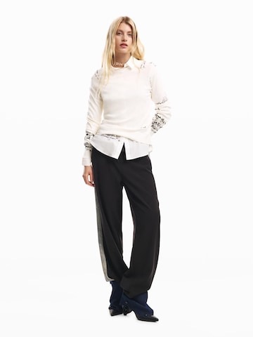 juoda Desigual Plačios klešnės Klostuotos kelnės