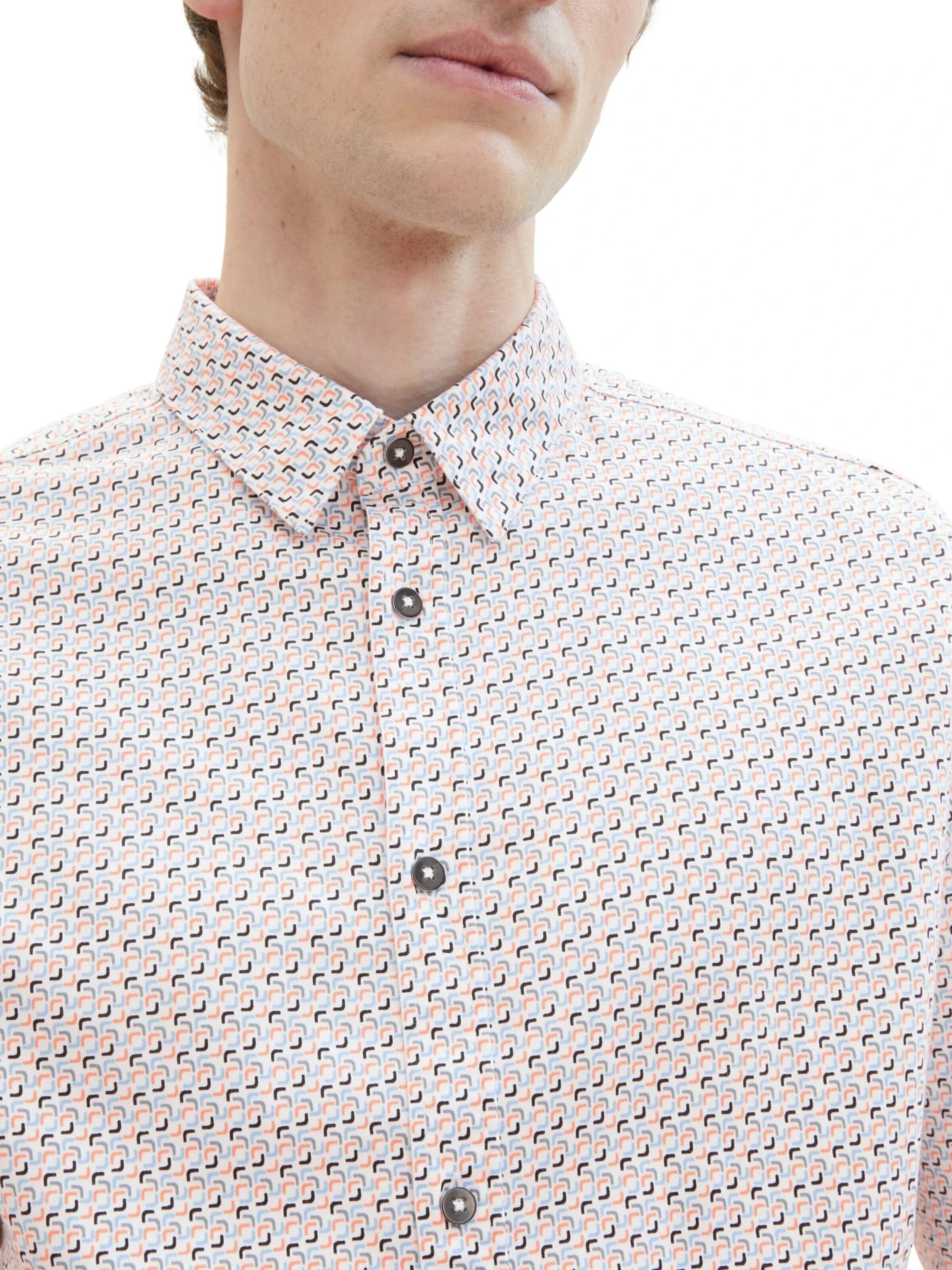 TOM TAILOR Comfort fit Button Up Shirt in White: front