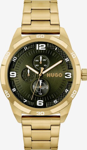 HUGO Analog Watch in Gold: front