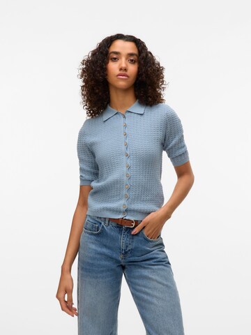 VERO MODA Gebreid vest 'VMPanama' in Blauw: voorkant