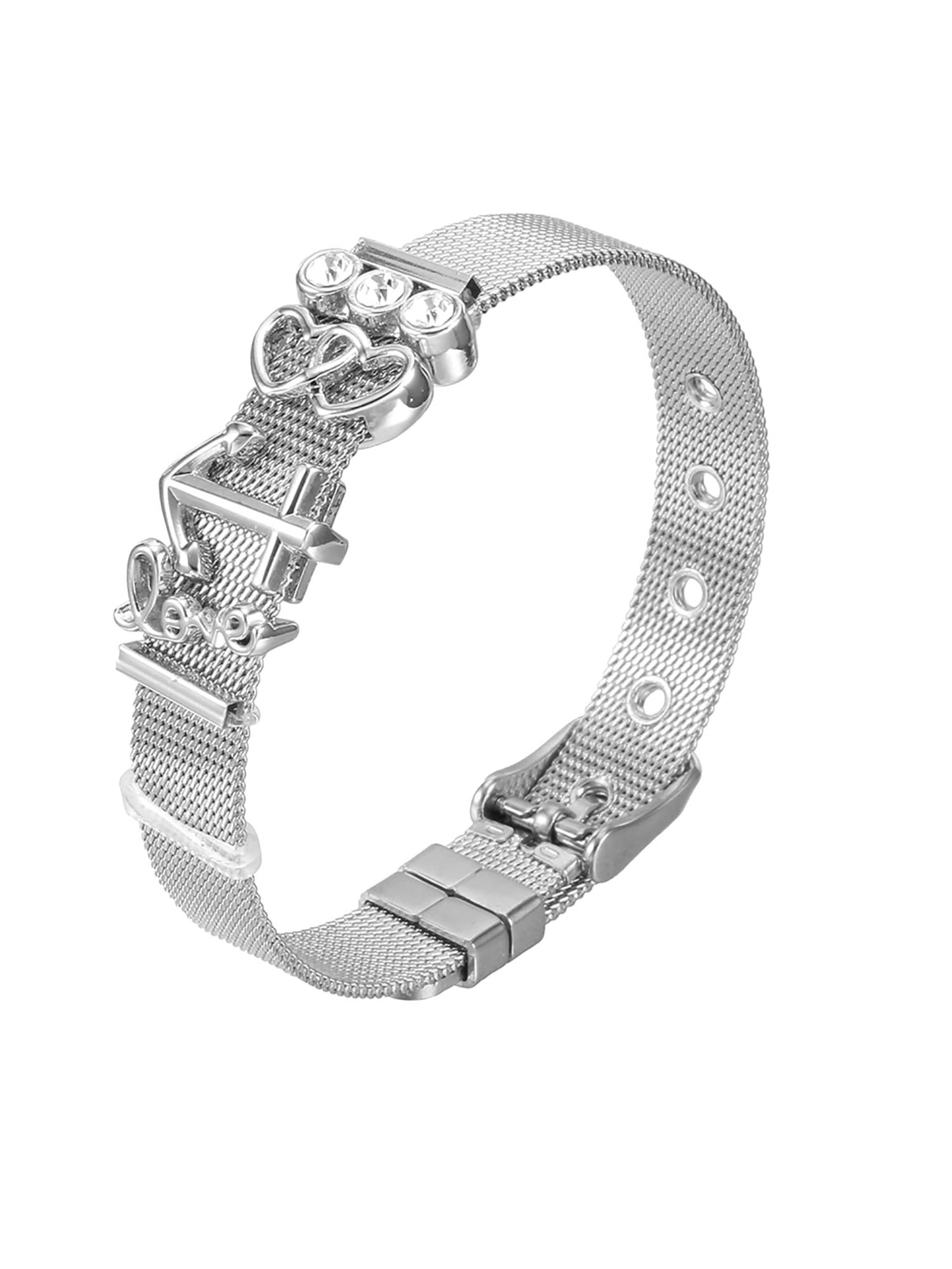 Heideman Armband 'Mesh' in Silber: Vorderseite