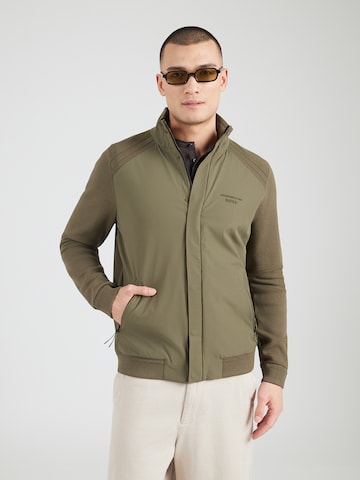 BOSS Sweatvest 'Spirit70' in Groen: voorkant