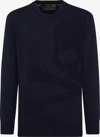 Pullover 'Skull&Bones' di Philipp Plein in blu: frontale