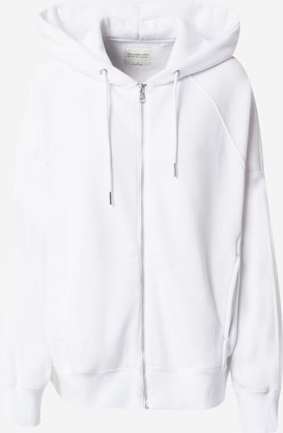 Abercrombie & Fitch Zip-Up Hoodie in White: front
