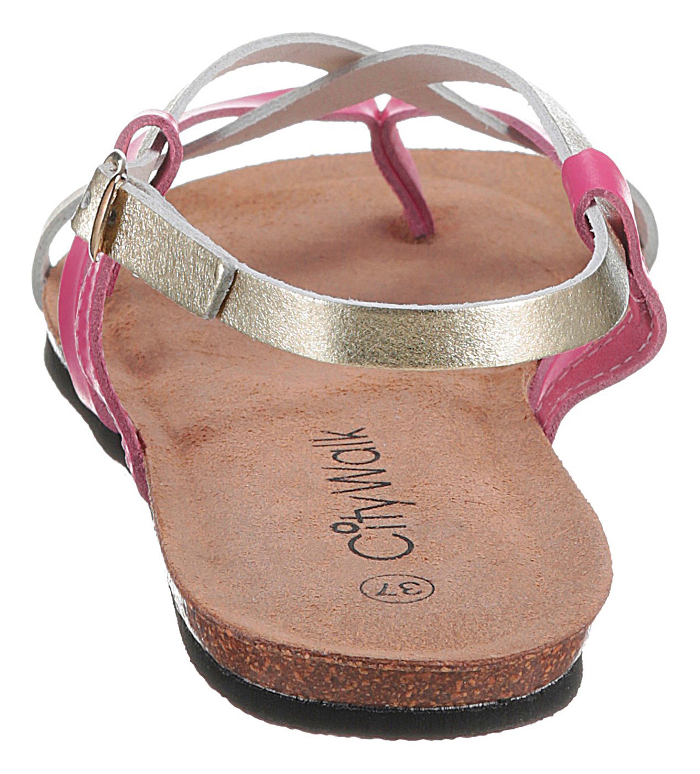 CITY WALK T-Bar Sandals in Gold