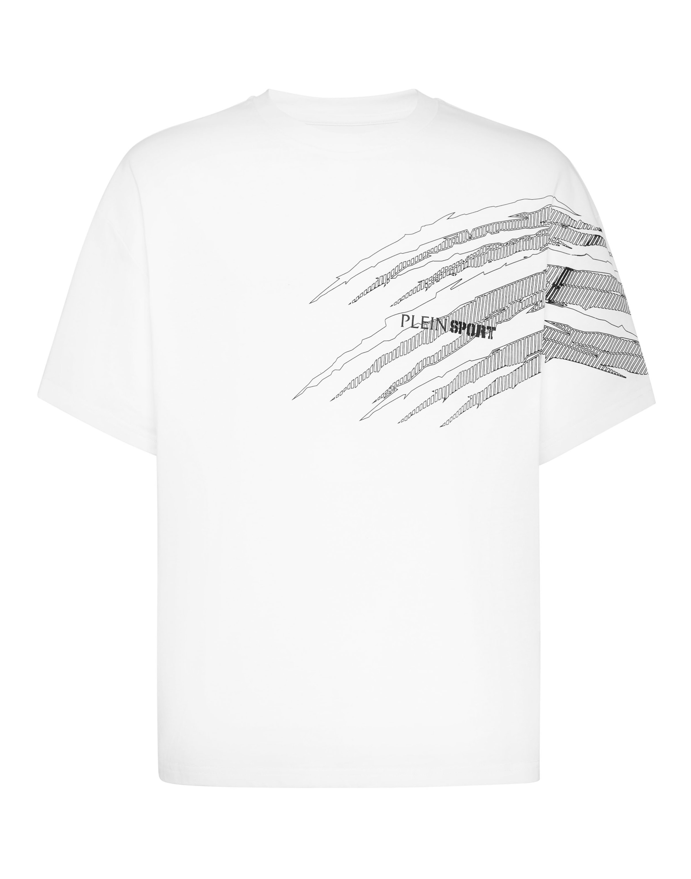 Plein Sport Camiseta 'Scratch' en negro / blanco, Vista del producto