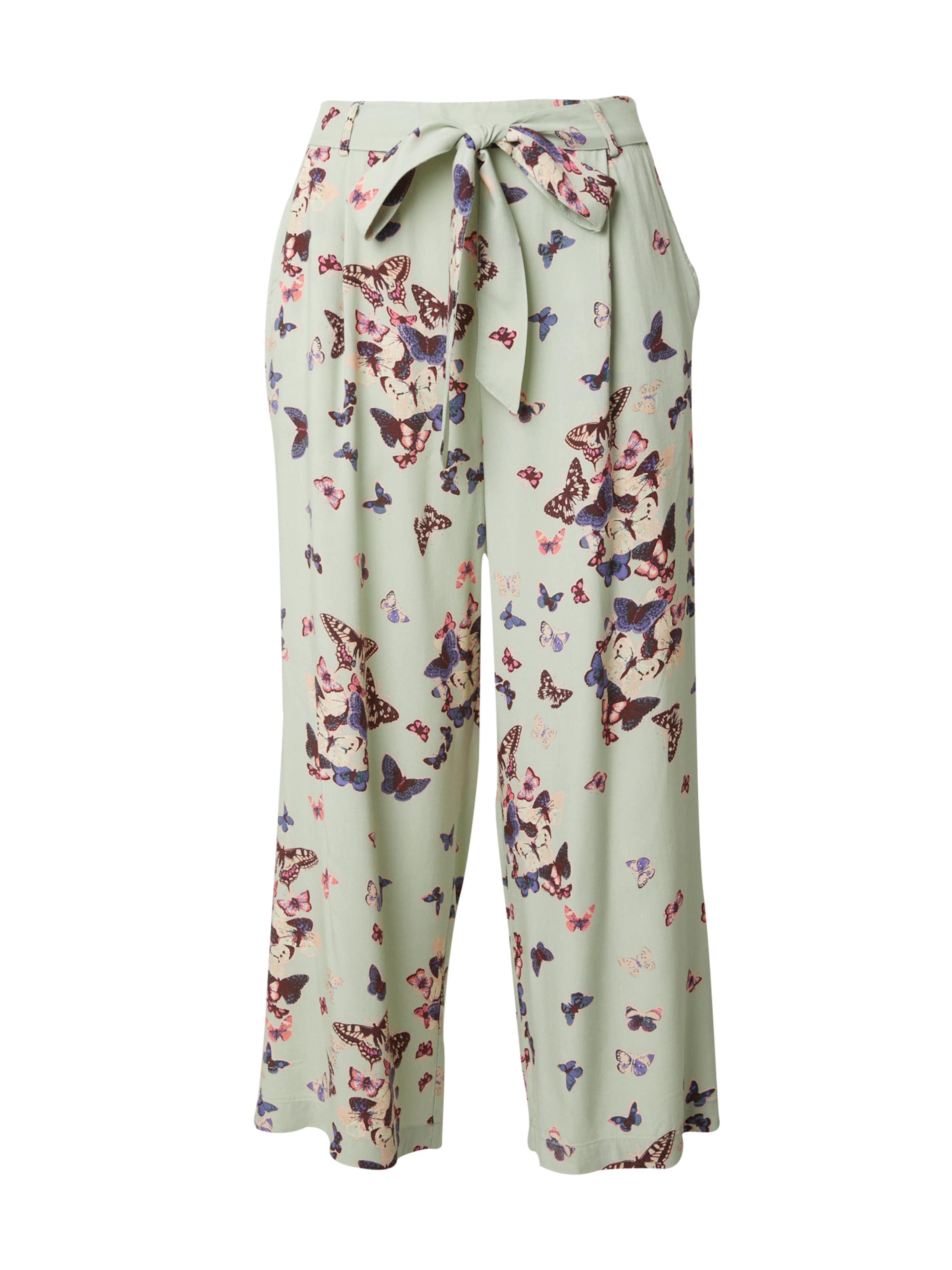 ONLY Wide Leg Bukser med lægfolder 'ONLELISABETH' i grøn: forside