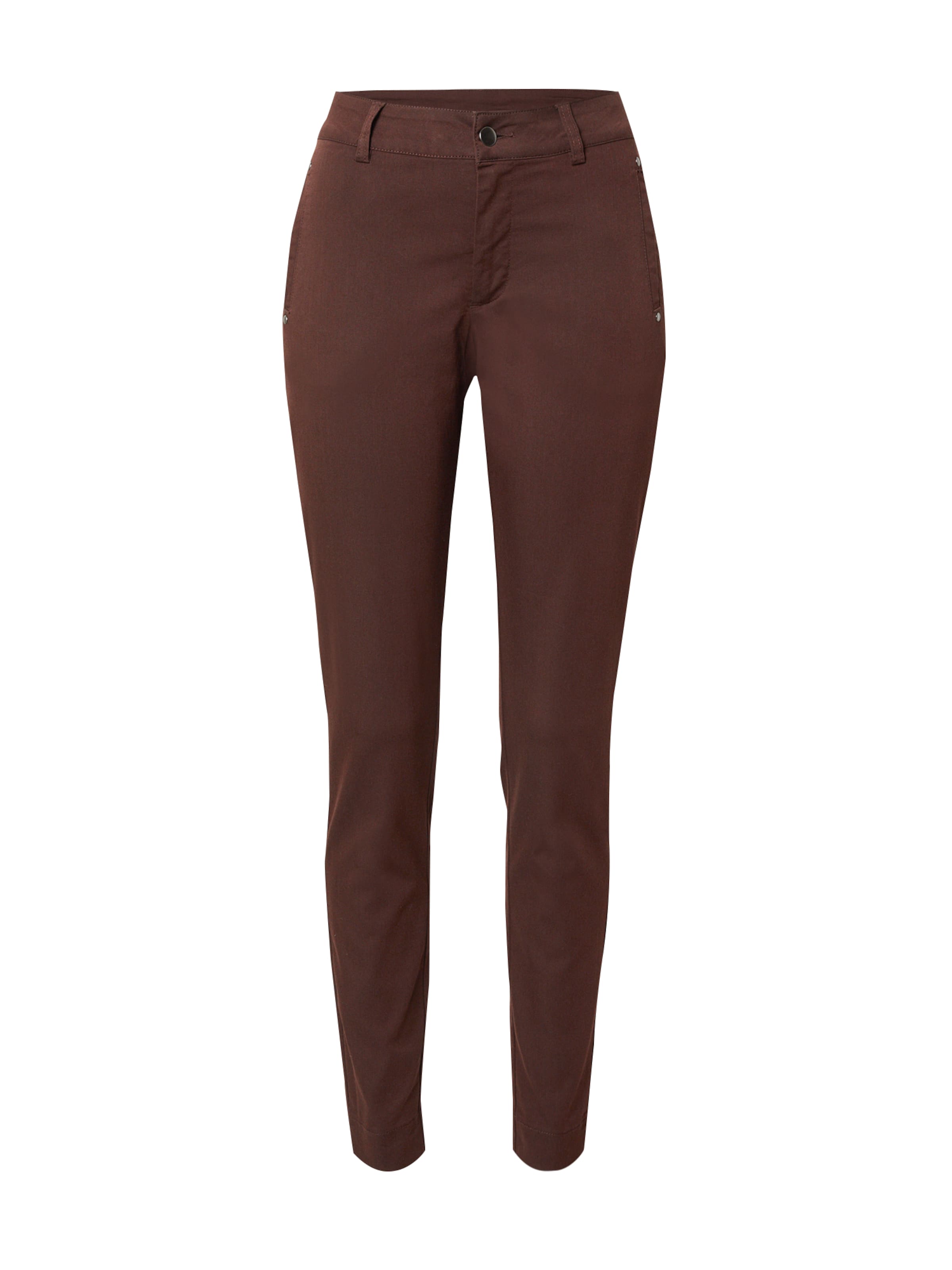 Kaffe Slimfit Chino kalhoty 'KA Lea Rivet' – hnědá: přední strana