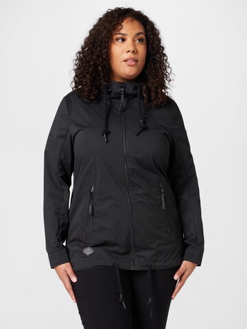 Ragwear Plus Between-season jacket 'Zuzka' in Black: front