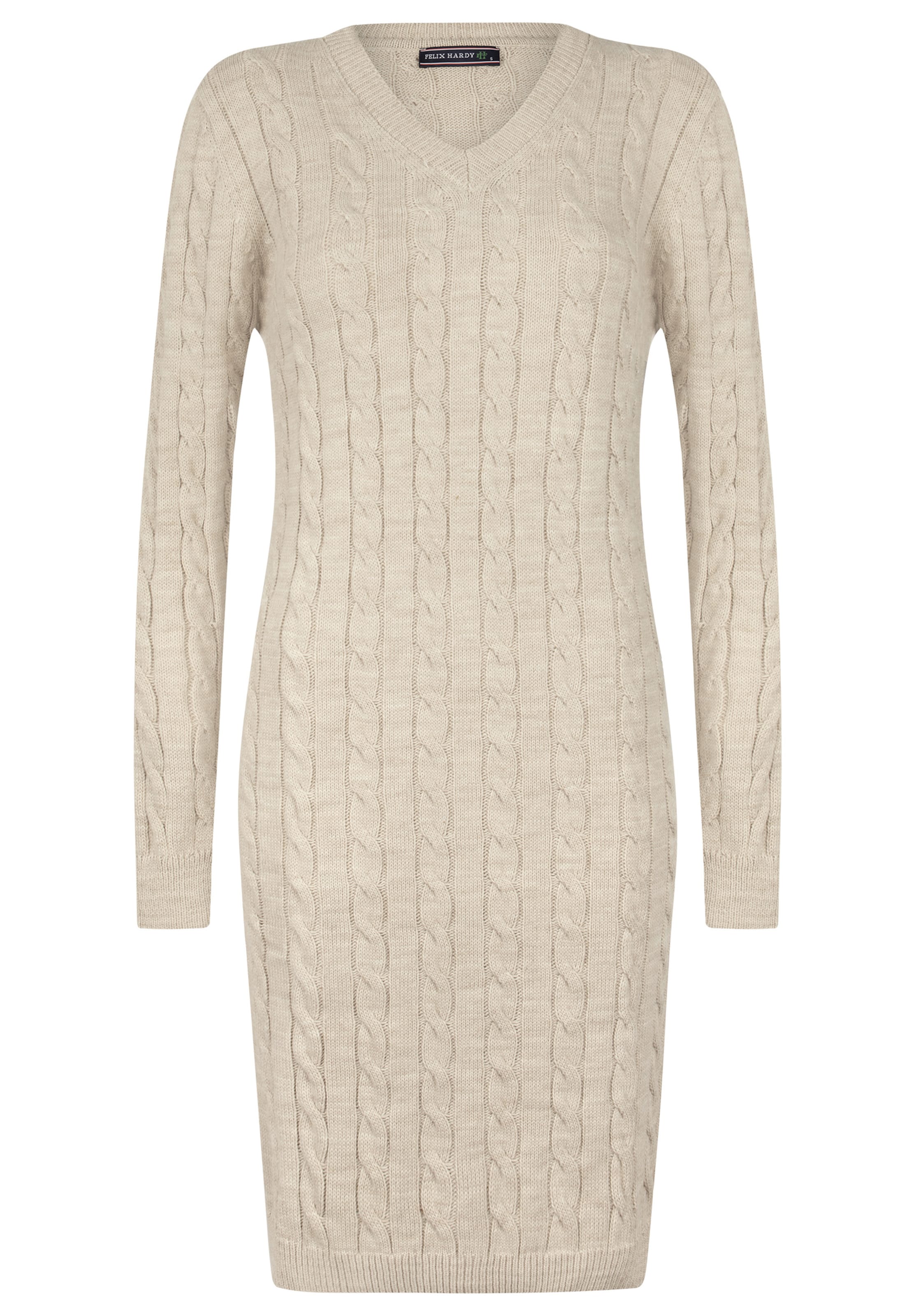 Felix Hardy Gebreide jurk in Beige: voorkant