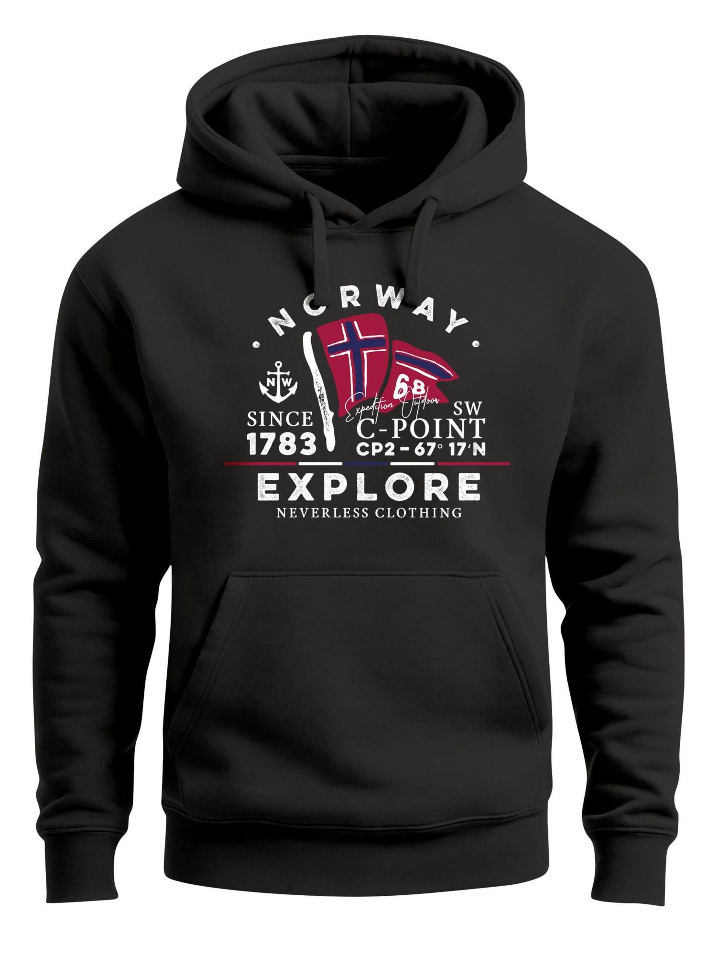 Neverless Sweatshirt 'Norway Explore' in Black