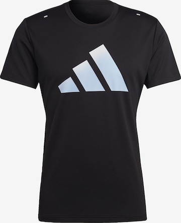 ADIDAS PERFORMANCE Functioneel shirt 'Run Icons' in Zwart: voorkant