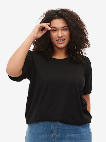 Zizzi Shirt 'MILLE' in Zwart: voorkant