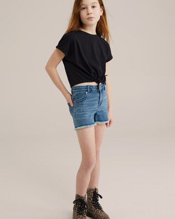 WE Fashion Слим Джинсы в Синий