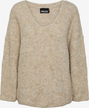 PIECES Sweater 'Fika' in Beige: front