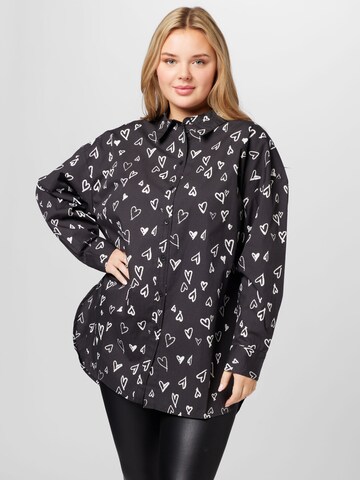 ONLY Carmakoma Blouse 'Mina' in Zwart: voorkant