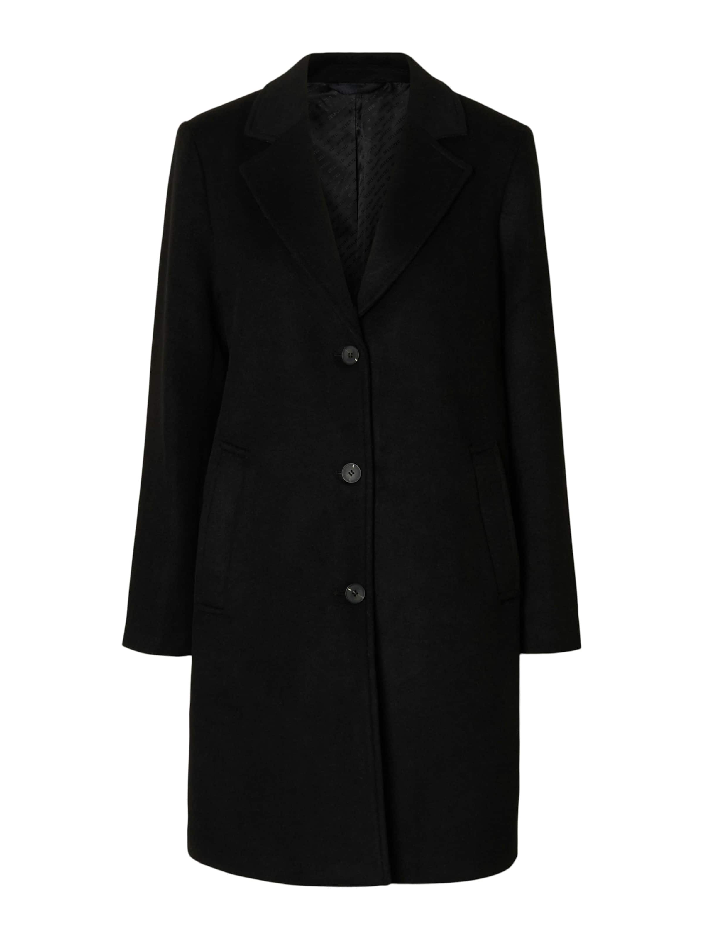 SELECTED Kevad-sügismantel 'SLFSASJA', värv must: eest vaates