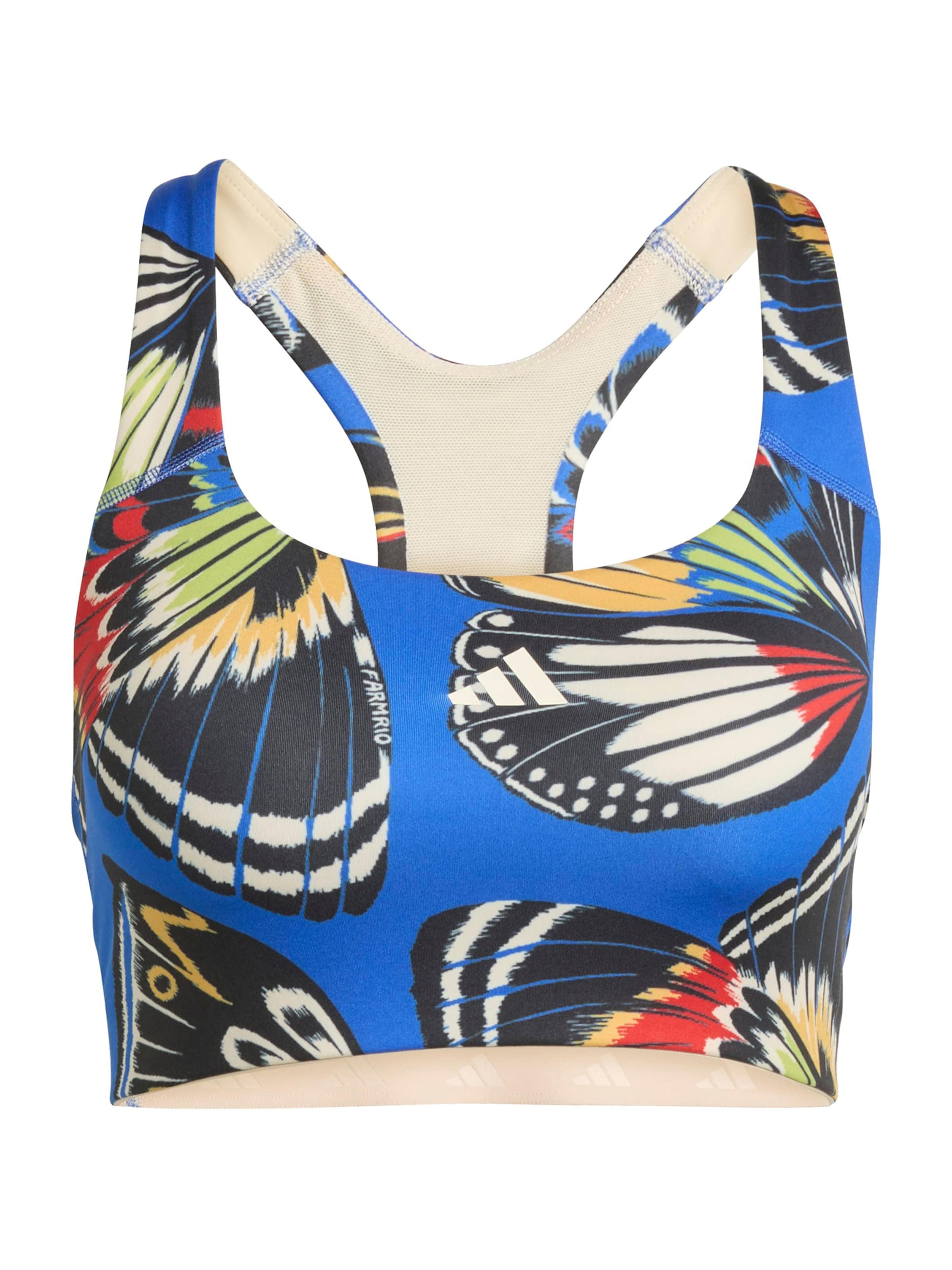ADIDAS PERFORMANCE Korzet Športová podprsenka 'Adidas x Farm' - Modrá: predná strana