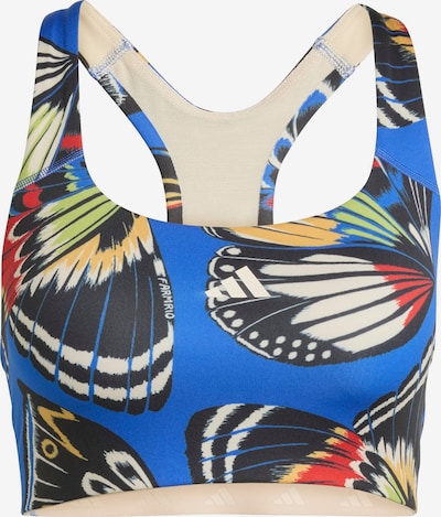 ADIDAS PERFORMANCE Sports-BH 'Adidas x Farm' i blå / lysegrøn / rød / sort, Produktvisning