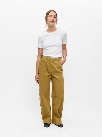 OBJECT Wide leg Broek 'OBJPELLA' in Groen