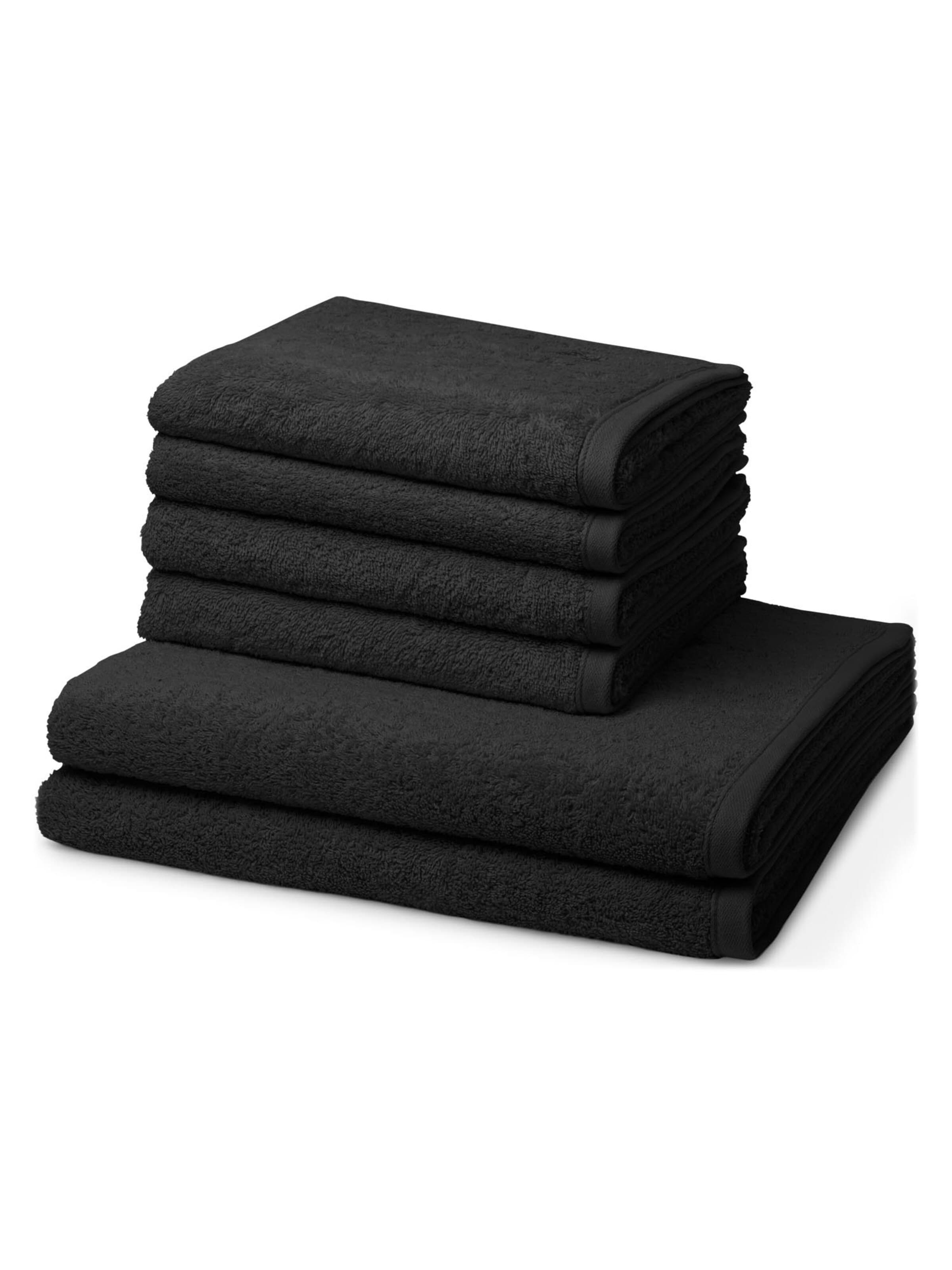 ROSS Handtuch 'Vita'‌‌‌ in Schwarz: Vorderseite
