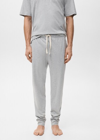 MANGO MAN Long Pajamas 'Nightcot' in Grey