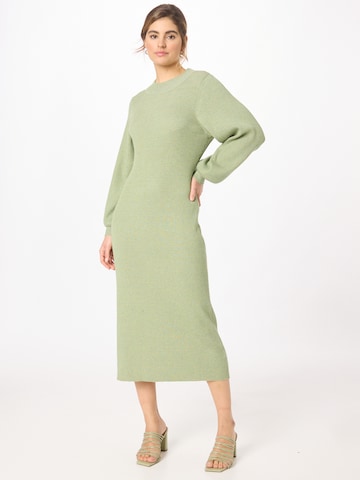 Monki Stickad klänning i grön: framsida