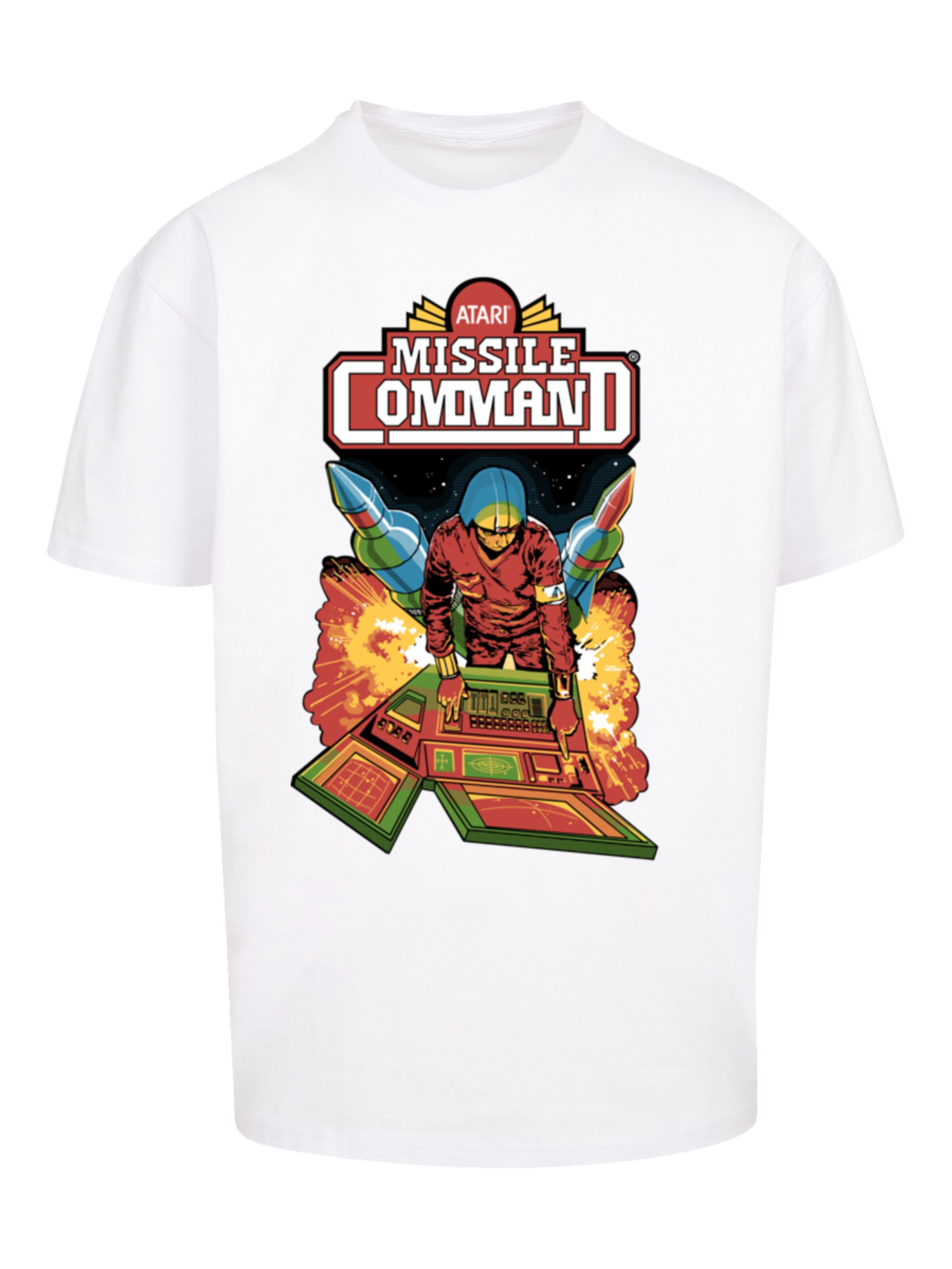 F4NT4STIC Shirt 'Arcade Game Atari Retro' in Wit: voorkant