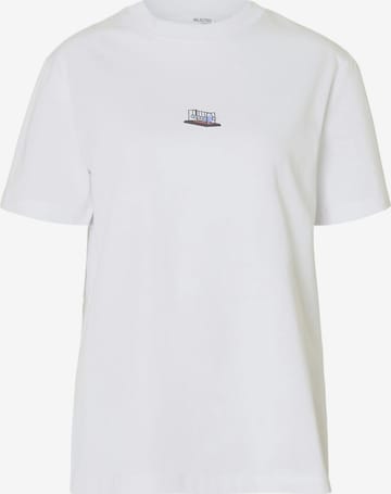 Maglietta 'SLFCOLWOMAN' di SELECTED in bianco: frontale