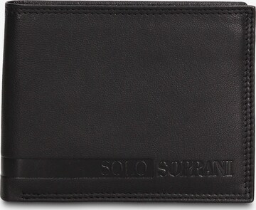 Portamonete 'Portafoglio Uomo Vera Pelle Solo Soprani Compatto 12,5x9,5 cm' di Solo Soprani in nero: frontale
