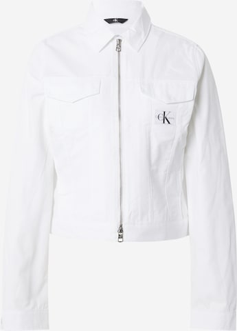 Calvin Klein Jeans - Chaqueta de entretiempo 'LEAN' en blanco: frente